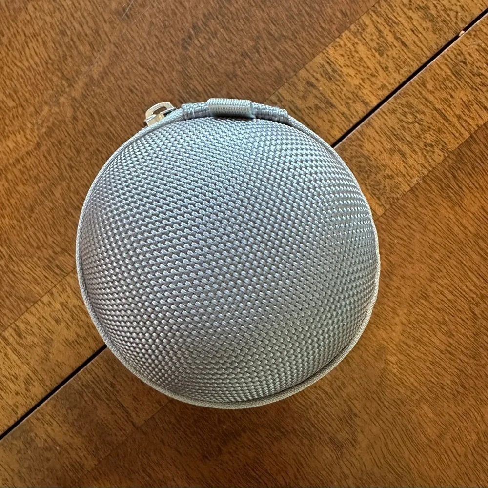 Round Gray Tech Storage Organizer Case with Zip Closure